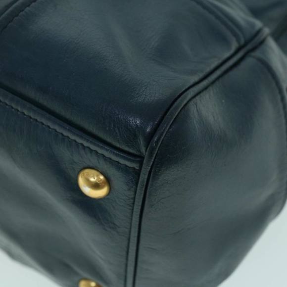 PRADA Hand Bag Leather 2way Navy Auth ac2159 - Picture 15 of 16